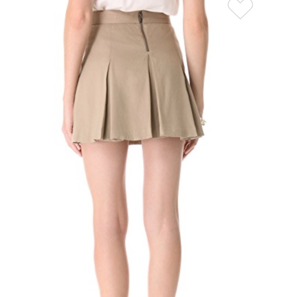 alice + olivia Box Pleat Khaki Skirt - Picture 3 of 10